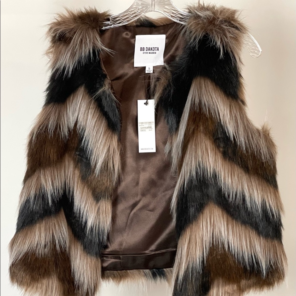 Steve Madden BB Dakota faux fur multi colored vest. New with tags. Never worn.